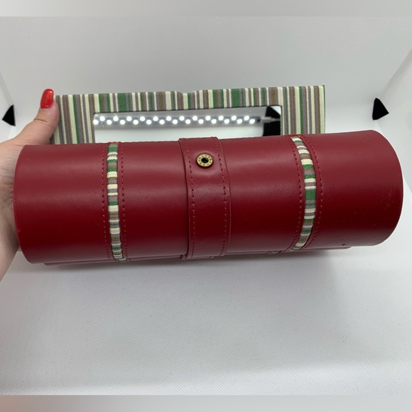 Tube Style Red Jewellery Roll Travel Case - Picture 5 of 16